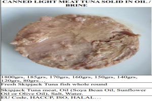 1. CANNED LIGHT MEAT TUNA SOLID IN OIL OR BRINE from Vietnam